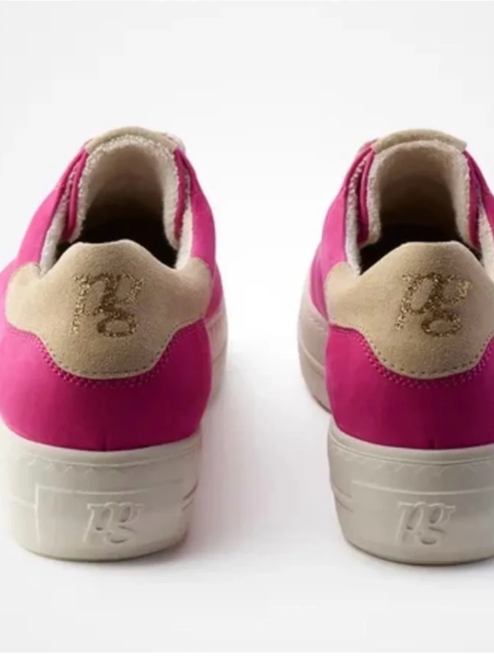 Paul Green Hot Pink Platform Sneaker with Cream Accents - Picture 5 of 8